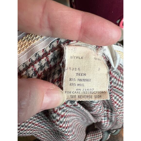 Skirt pleat front checked red green - Picture 9 of 11